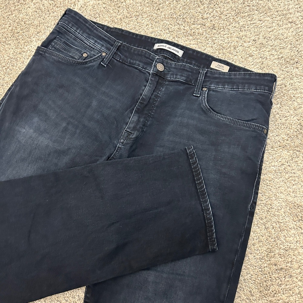 Mavi Zach Straight Leg Jeans‎ 38x30 Blue Dark Wash Stretch Denim Pants